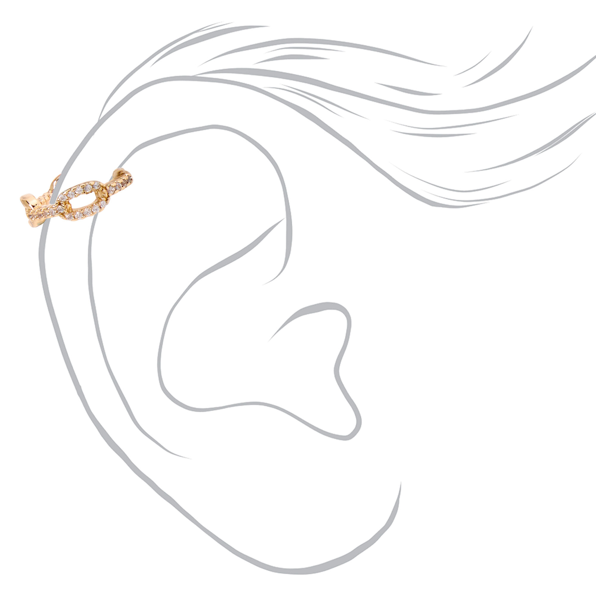 Gold 18G Chain Link Helix Earring,