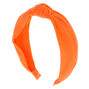 Ribbed Knotted Headband - Neon Orange,