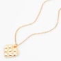 Gold Quilted Heart Pendant Necklace,