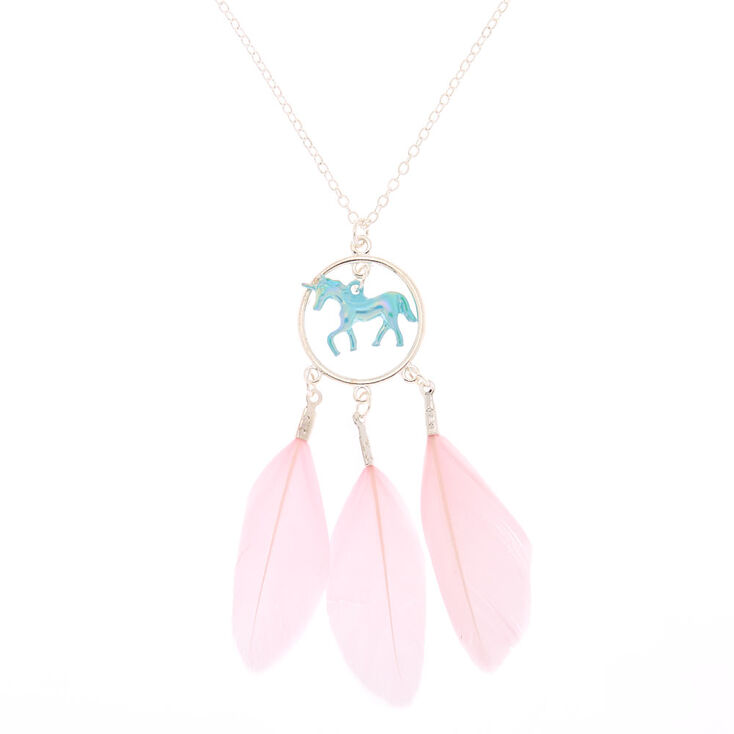 Claire's Collier à pendentif attrape-rêves licorne pastel