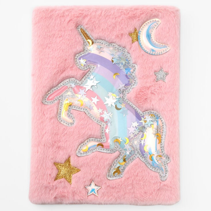 Unicorn Fuzzy Shaker Sketchbook - Pink