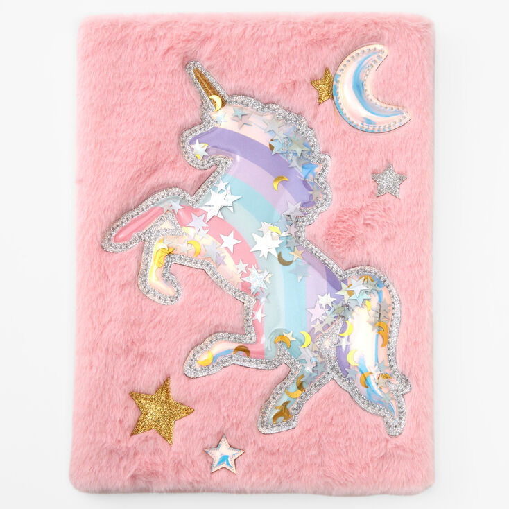 Unicorn Fuzzy Shaker Sketchbook - Pink,