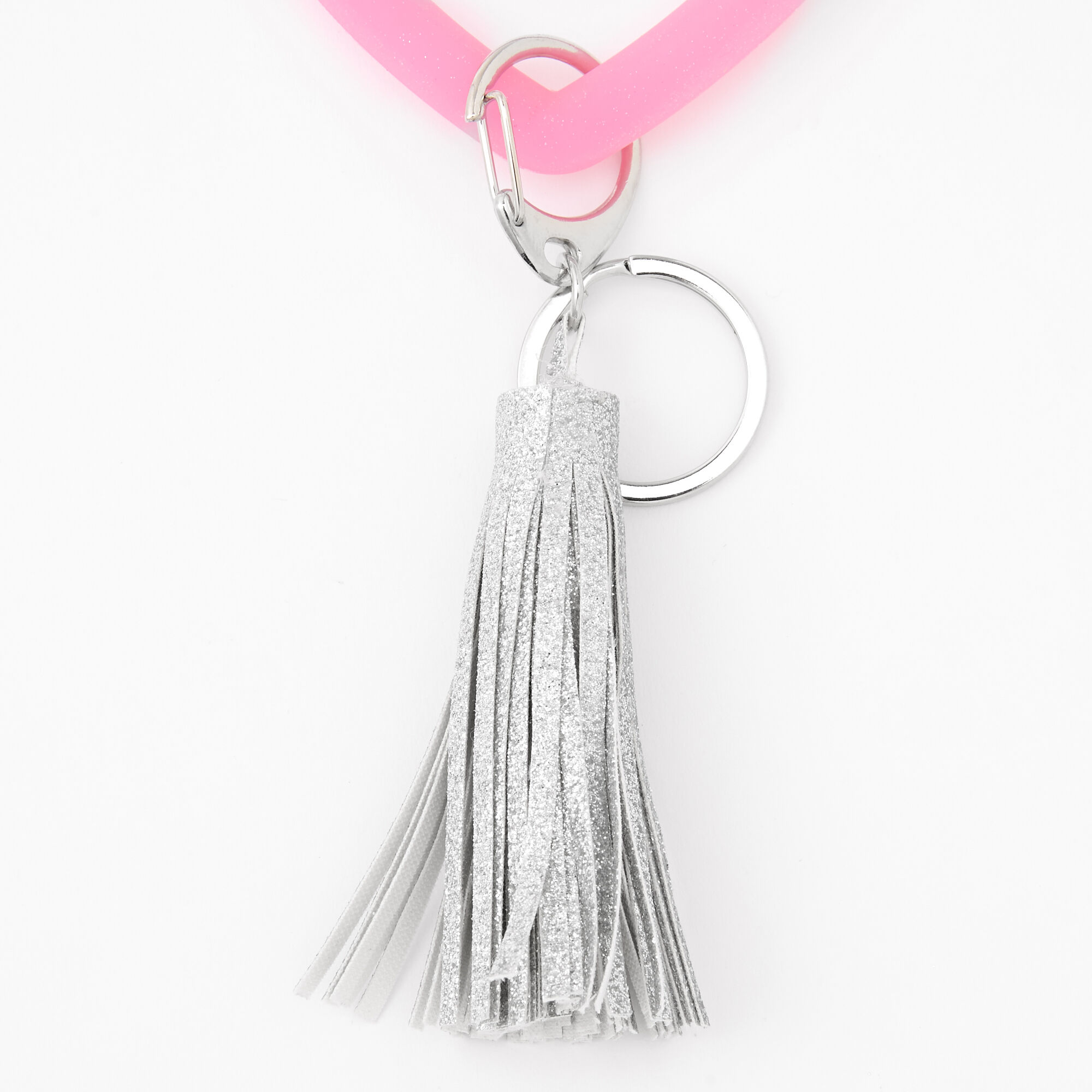Porte-clés pompons cœur - Rose,
