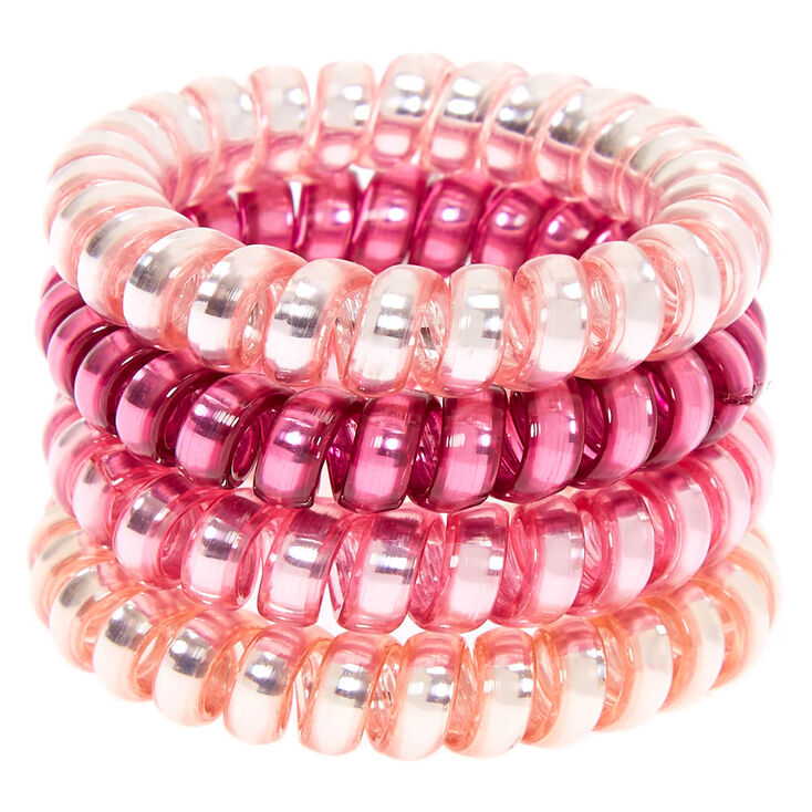 Claire's Mini élastiques spirales Very Berry - Lot de 4