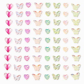 Rainbow Assorted Butterfly Hair Gems - 80 Pack,
