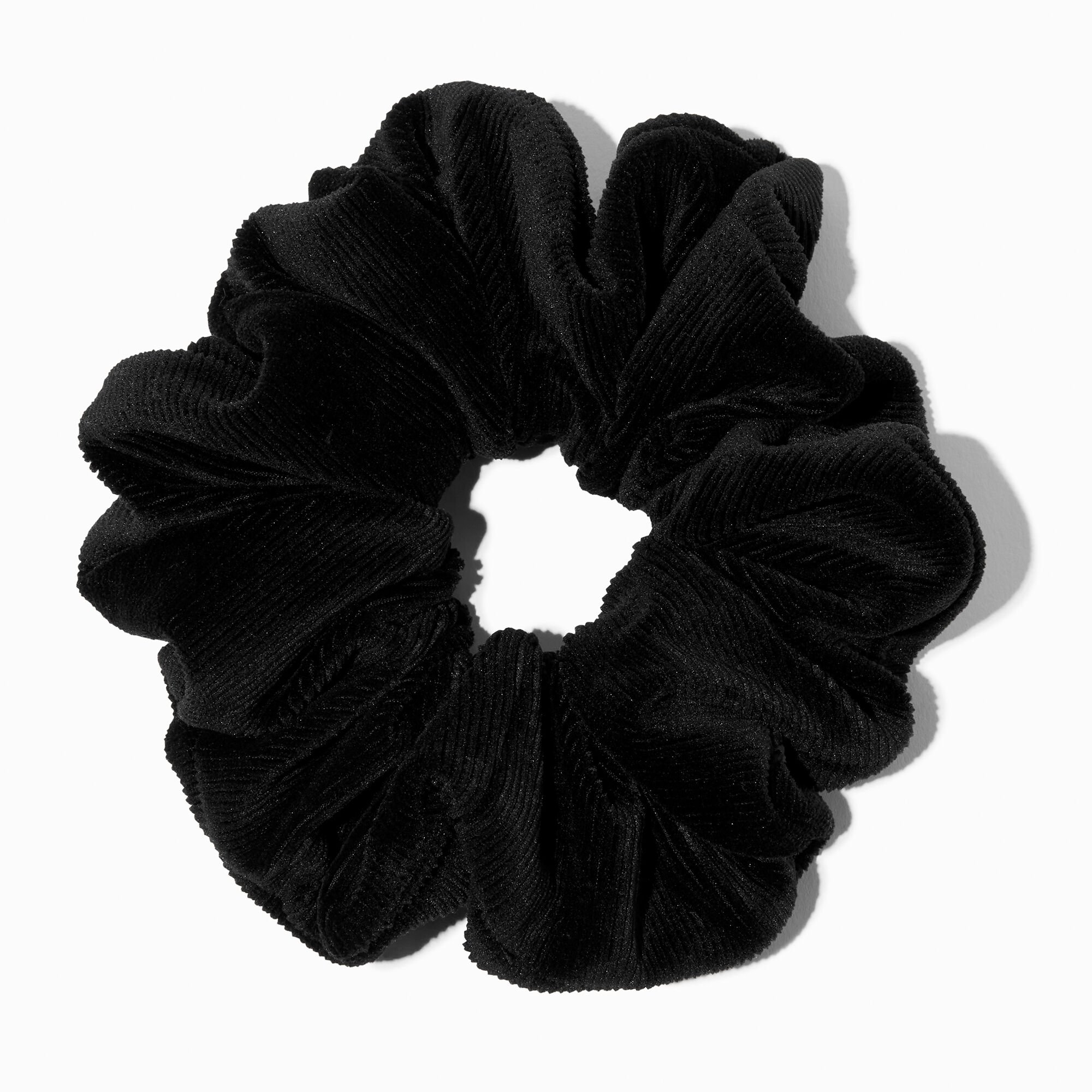 View Claires Ribbed Giant Hair Scrunchie Black information