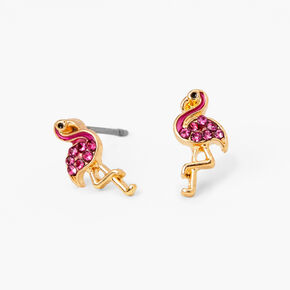 Pink Flamingo Stud Earrings,