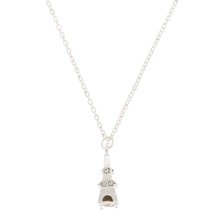 Silver Eiffel Tower Pendant Necklace,