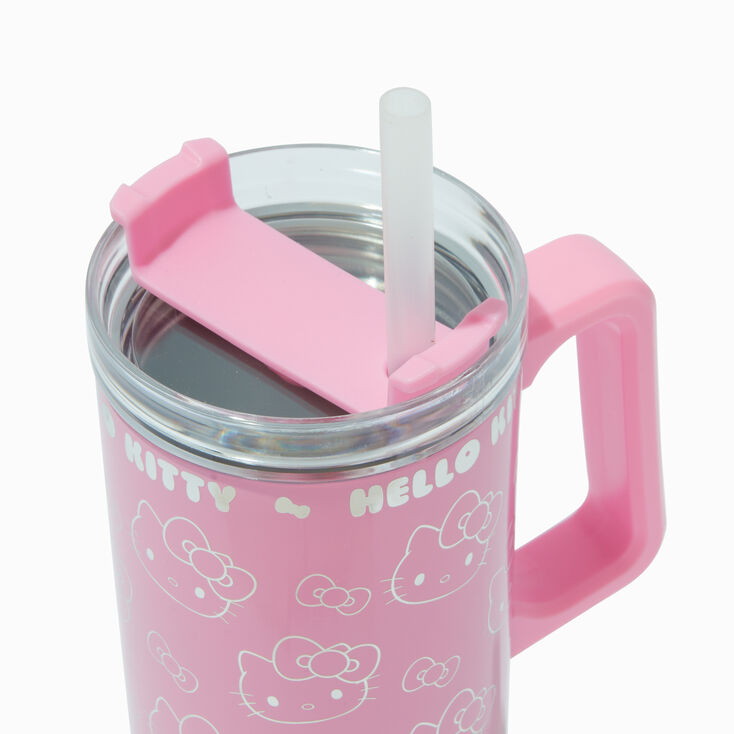 Hello Kitty&reg; Claire&#39;s Exclusive Pink Stainless Steel Handled Tumbler,