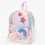 Holographic Rainbow Glitter Mini Backpack - Clear,