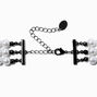 Hematite &amp; Pearl Multi-Strand Choker Necklace,