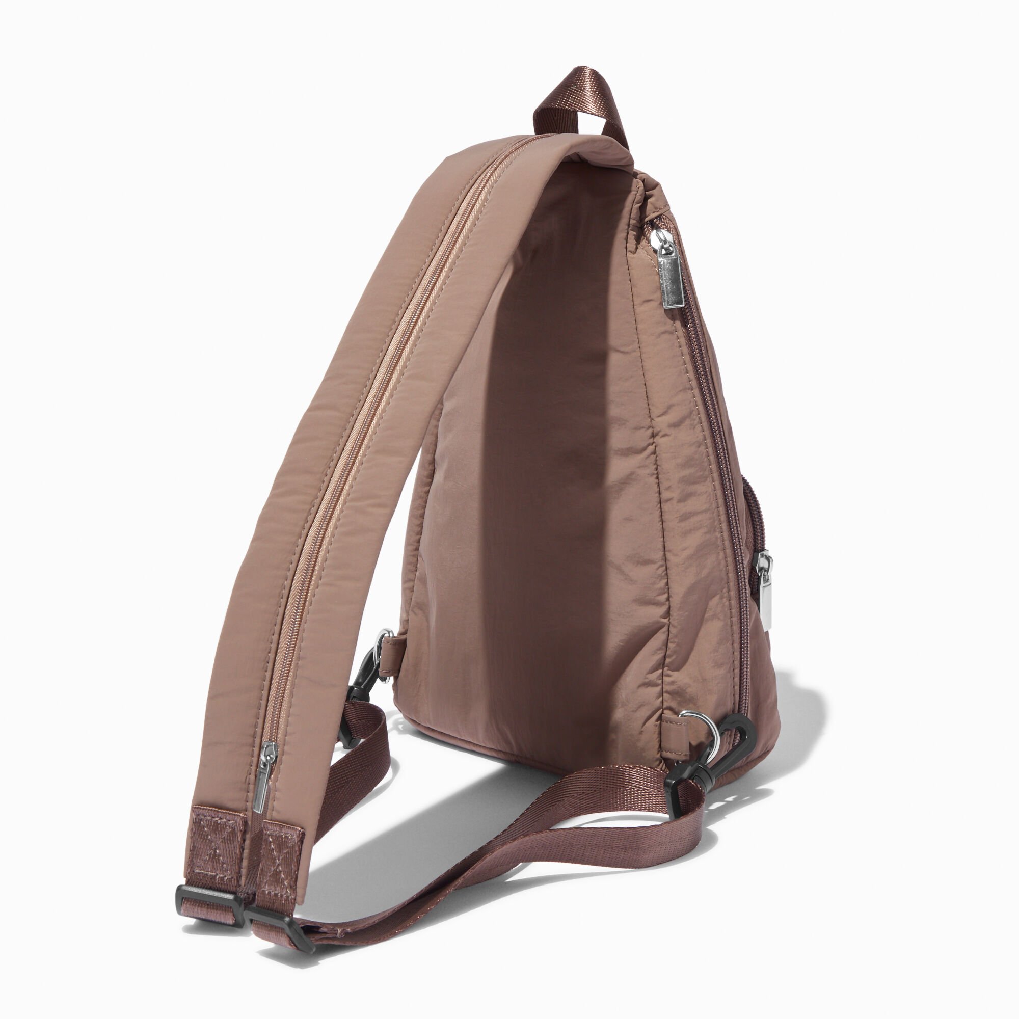 Taupe Nylon Crossbody Backpack,