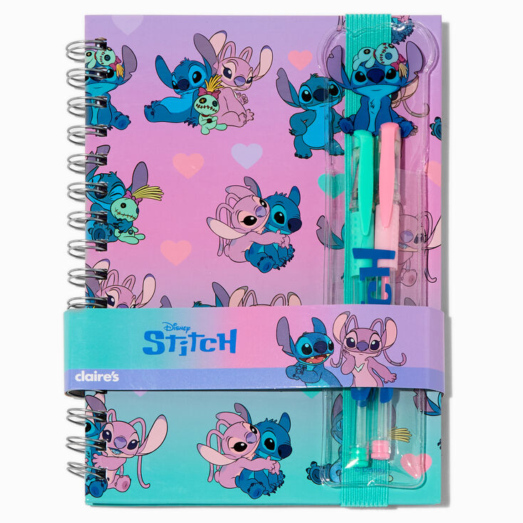 Disney Stitch Claire&#39;s Exclusive BFF Pen Set &amp; Spiral Notebook,
