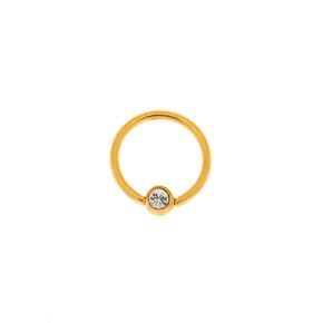 Gold-tone Titanium Crystal 18G Cartilage Hoop Earring,