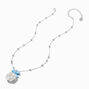 Blue Bow &amp; Rose Pearl Silver-tone Necklace,