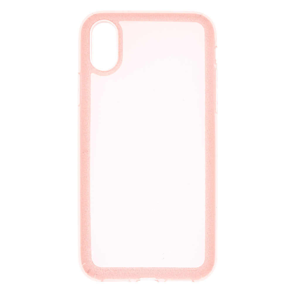 Pink Glitter Border Phone Case - Fits iPhone X/XS,
