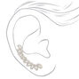 Silver-tone 1.5&quot; Crystal Fan Ear Crawler Earrings,
