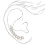 Silver-tone 1.5&quot; Crystal Fan Ear Crawler Earrings,