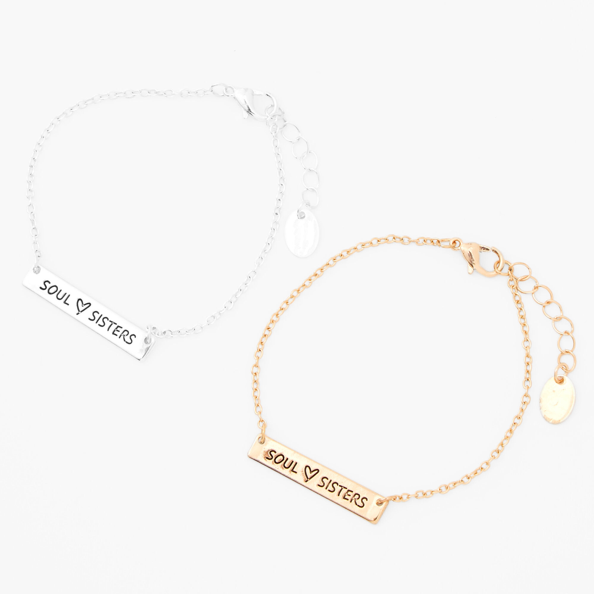 View Claires Soul Sisters Bracelets 2 Pack Gold information
