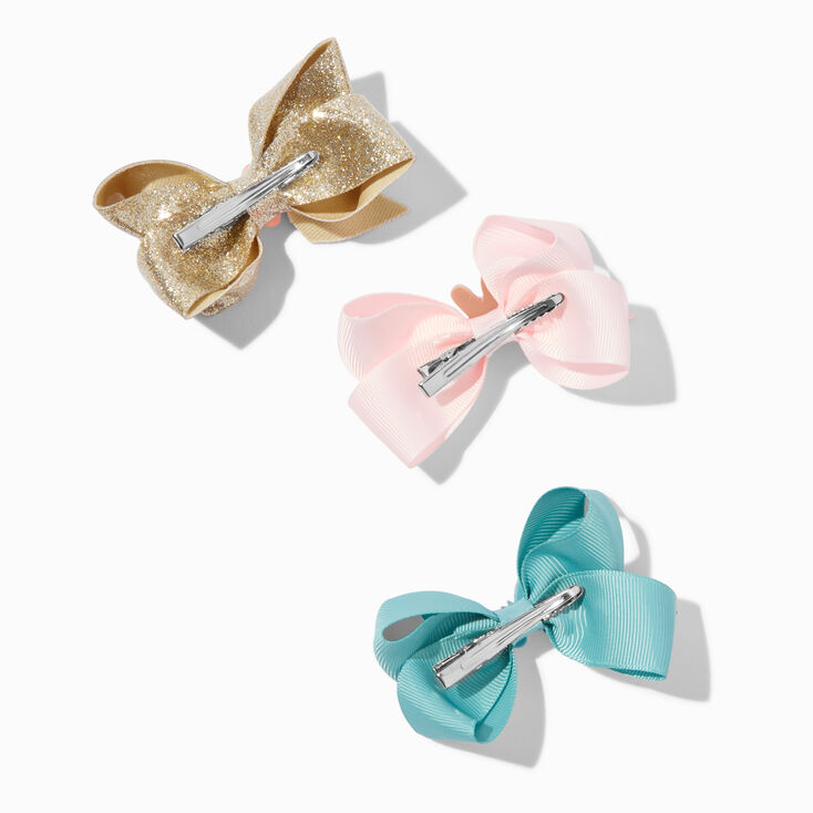 Claire&#39;s Club Bunny Loopy Hair Bow Clips - 3 Pack,