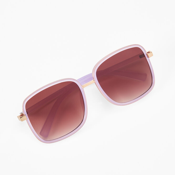 Purple Oversized Square Retro Sunglasses,