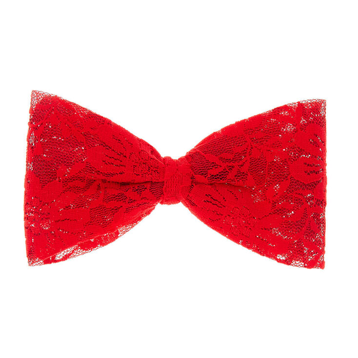 Lace Hair Bow Clip Red Claire S