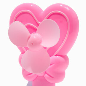 Pink Heart Hand Crank Fan,