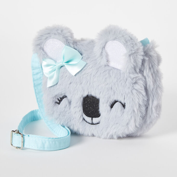 Claire&#39;s Club Furry Koala Bear Crossbody Bag,