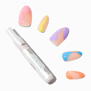 Pastel Swirl Stiletto Vegan Faux Nail Set - 24 Pack,