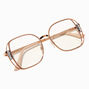 Rose Gold Bling Square Clear Lens Frames,