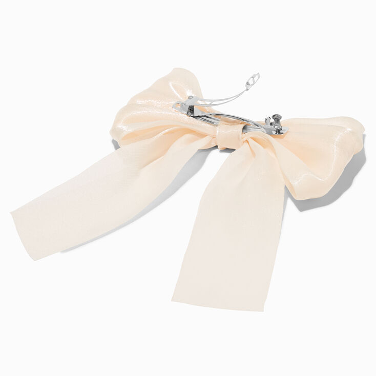 Ivory Sheer Bow Hair Clip,