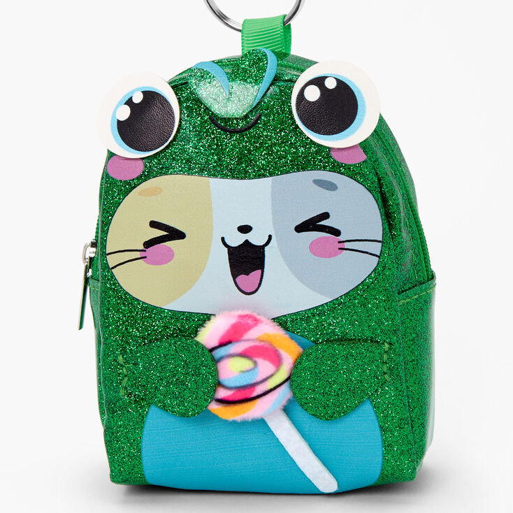 Glitter Frog Costume Cat Mini Backpack Keyring,