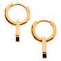 Gold 10MM Initial Huggie Hoop Earrings - N,