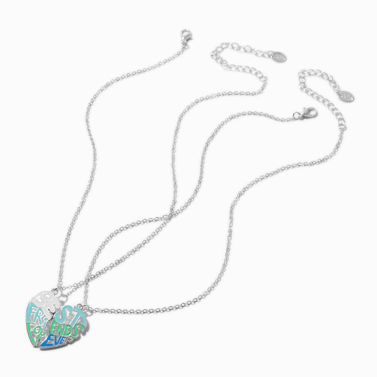 Best Friends Forever Letter Heart Pendant Necklaces - 2 Pack ,