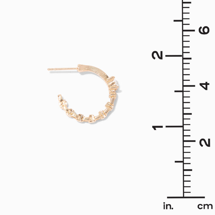Gold Cubic Zirconia 20MM Chain Hoop Earrings,