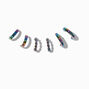 Rainbow Anodized Hoop Earring Stackables Set - 3 Pack ,