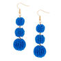 2&quot; Beaded Ball Drop Earrings - Blue,