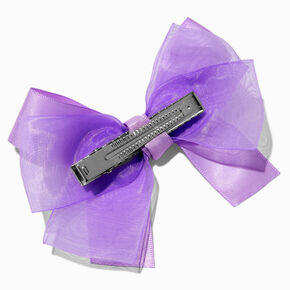 Claire&#39;s Club Lilac Satin Chiffon Hair Bow Clip,