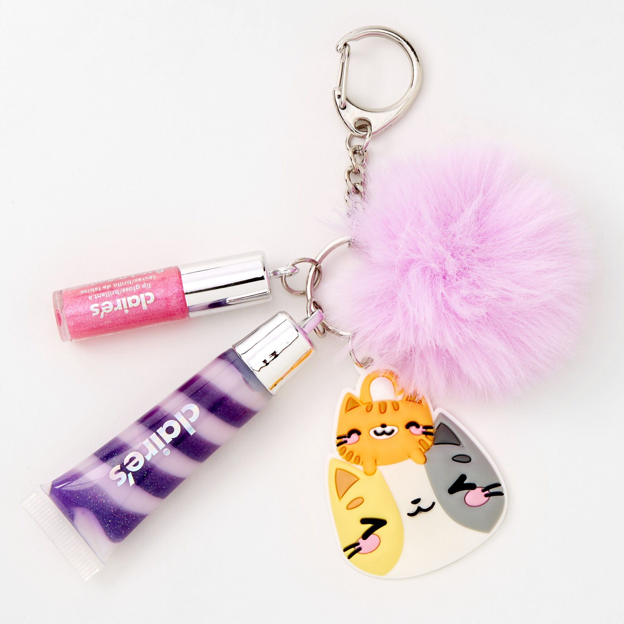 Claire's Porte-clés gloss chats violets