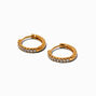C LUXE by Claire&#39;s 18kt Gold Plated Cubic Zirconia 10mm Clicker Hoop Earrings,