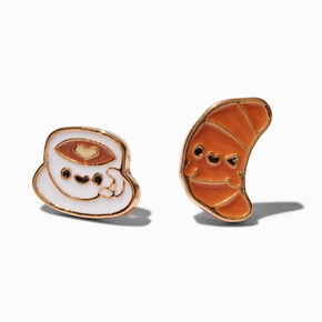 Boucles d&#39;oreilles croissant et latte &agrave; clip,