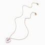 Pink Heart Initial Pendant Necklace - M,