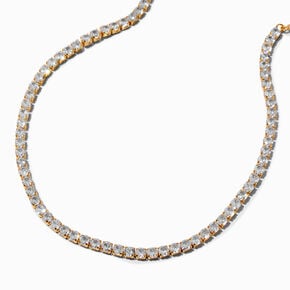 C LUXE by Claire&#39;s 18k Yellow Gold Plated Cubic Zirconia Cup Chain Necklace,
