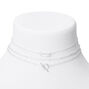 Silver Safety Pin Toggle Choker Necklaces - 3 Pack,
