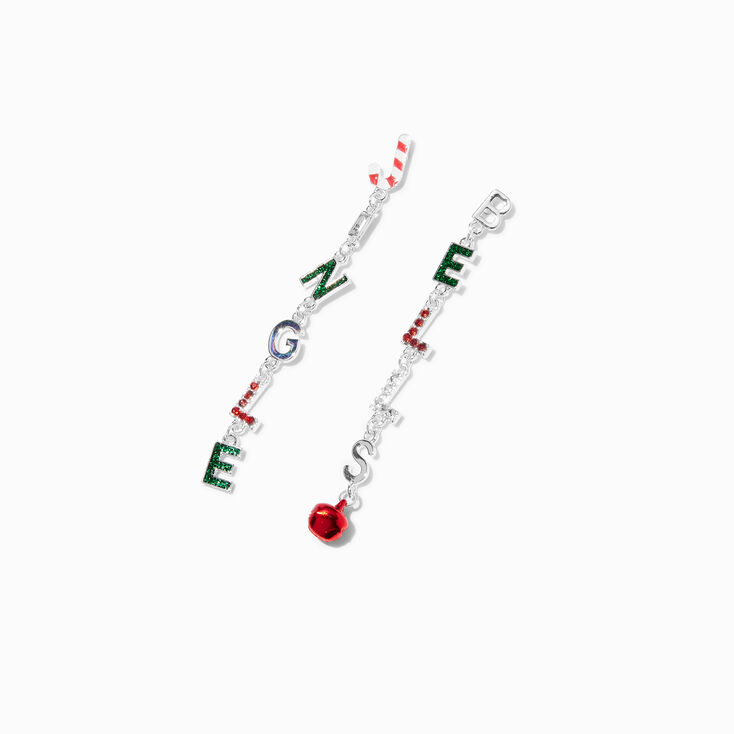 Jingle Bells 3&quot; Linear Drop Earrings,