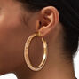 Gold-tone Rhinestone 60MM Hoop Earrings - 3 Pack ,