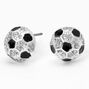 Silver Embellished Soccer Ball Stud Earrings,
