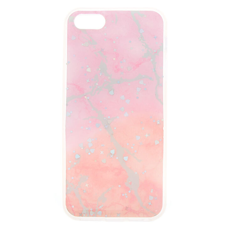 Claire's Coque de portable effet marbré holographique - Compatible avec iPhone 5/5S/SE
