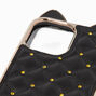 Black Cat Quilted Phone Case with Lanyard - Fits iPhone&reg; 13 Pro Max,