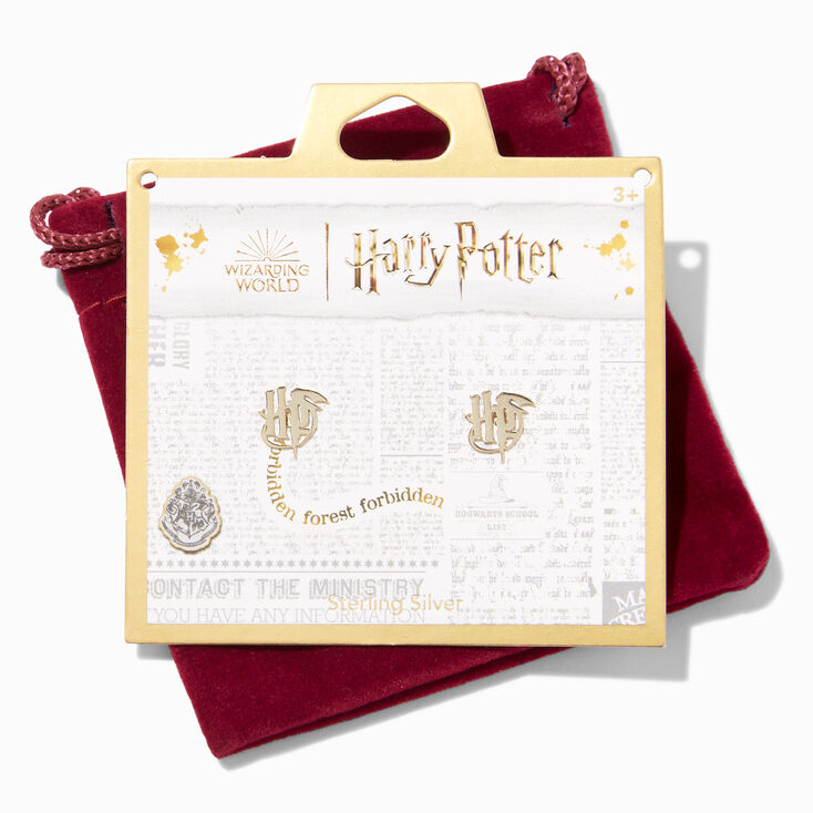 Sterling Silver Harry Potter&trade; Logo Stud Earrings,